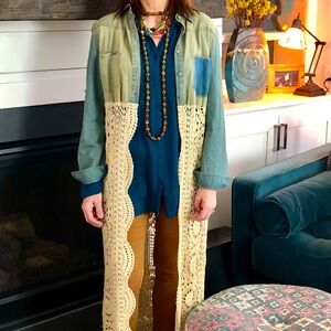 100% cotton crocheted boutique duster